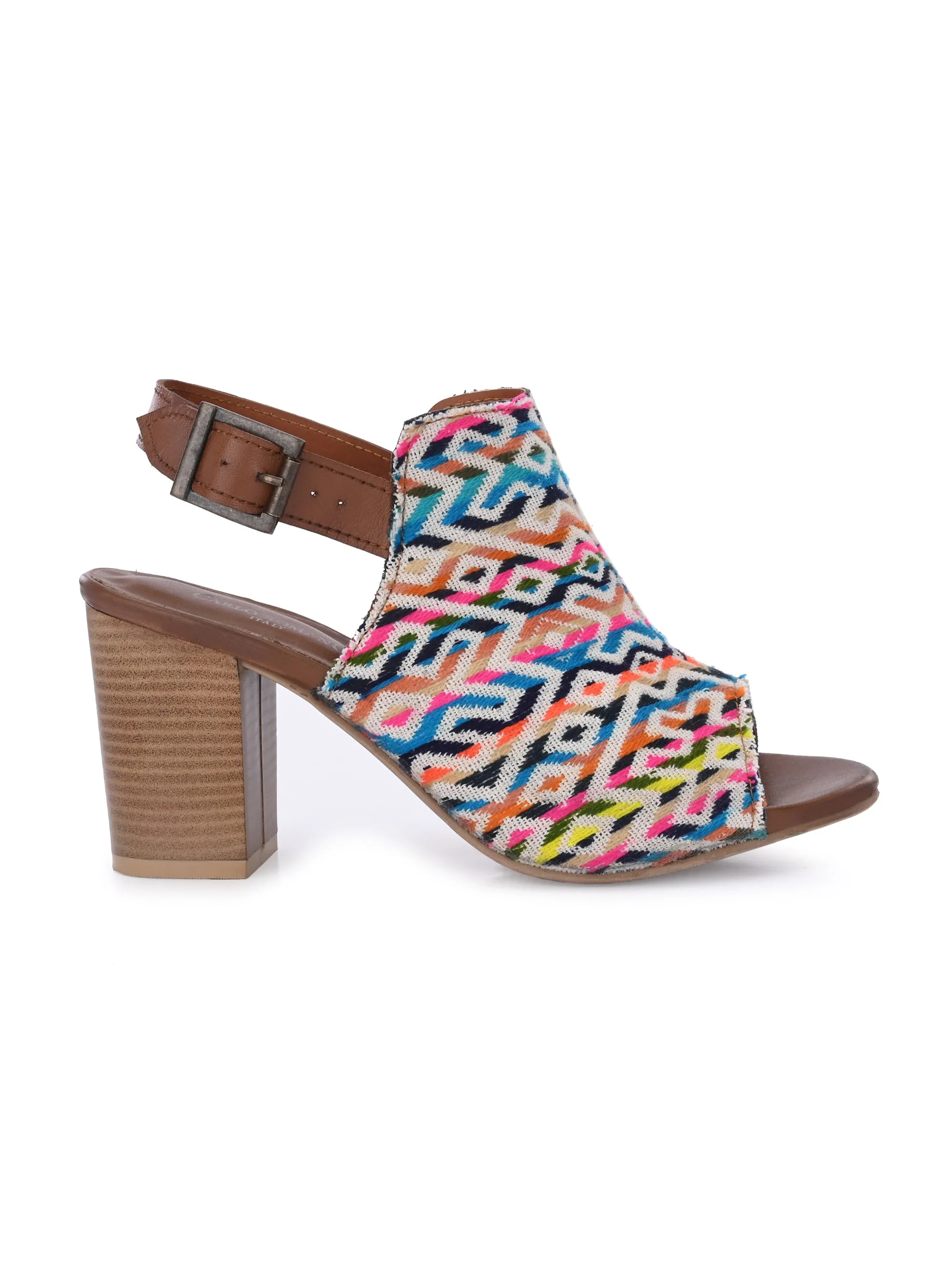 CARLO ROMANO MULTI COLOR TEXTILE SANDAL FOR WOMEN