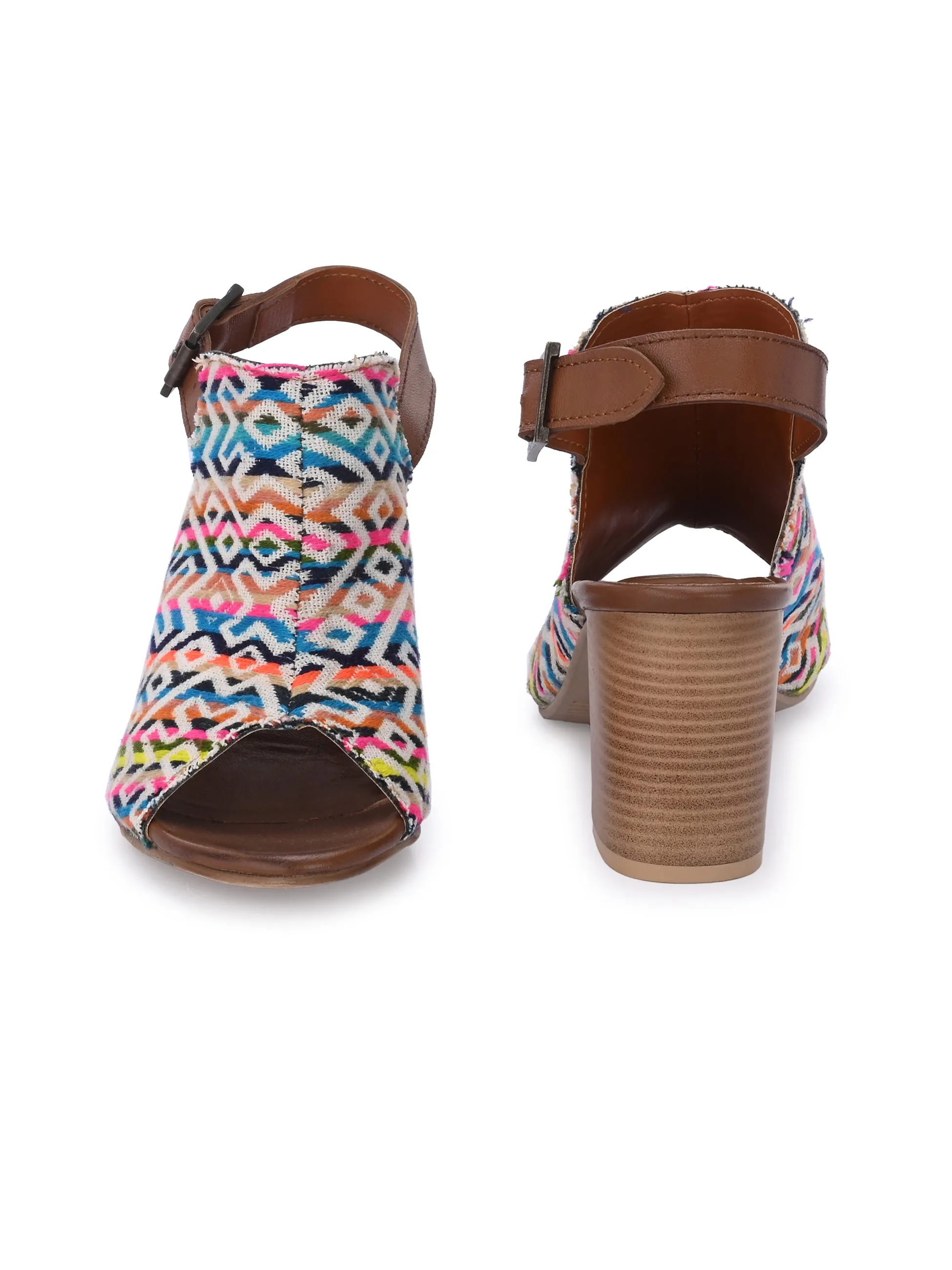 CARLO ROMANO MULTI COLOR TEXTILE SANDAL FOR WOMEN