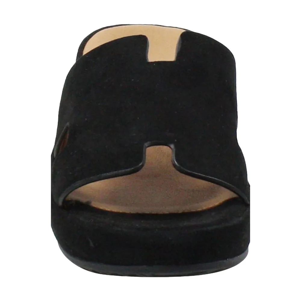 Catiana Slip on Sandal - Black Kid Suede