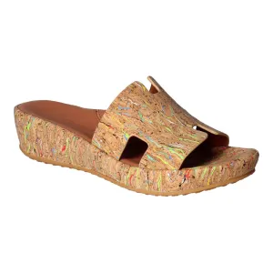 Catiana Slip on Sandal - Bright Multi Cork