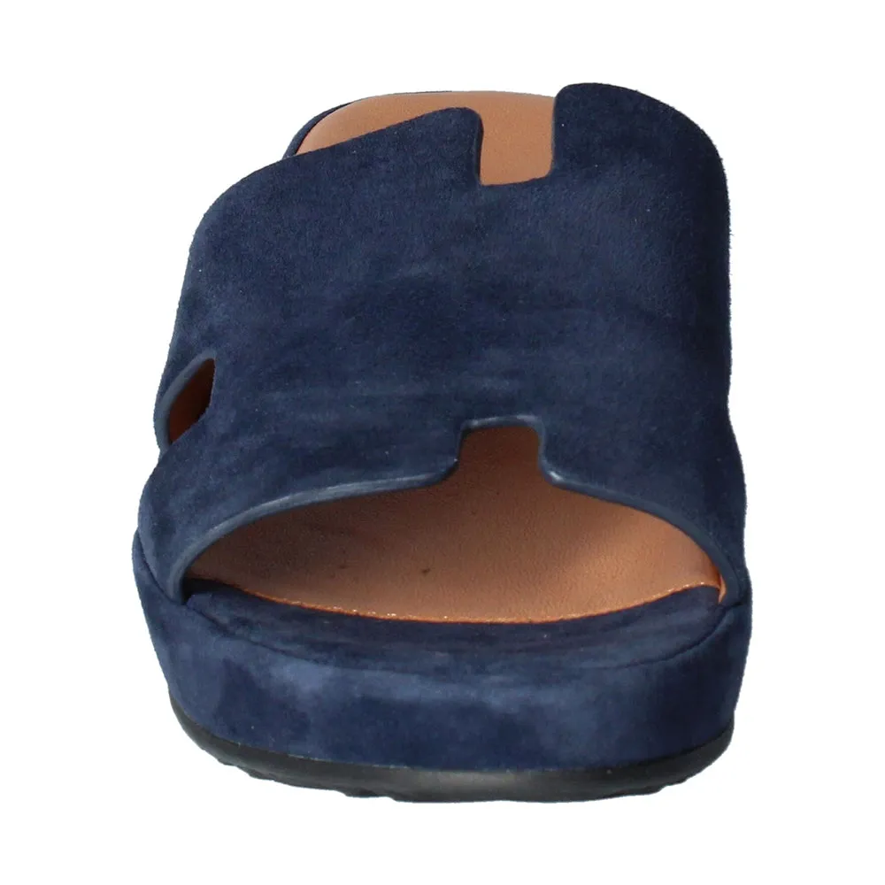 Catiana Slip on Sandal - Navy Kid Suede