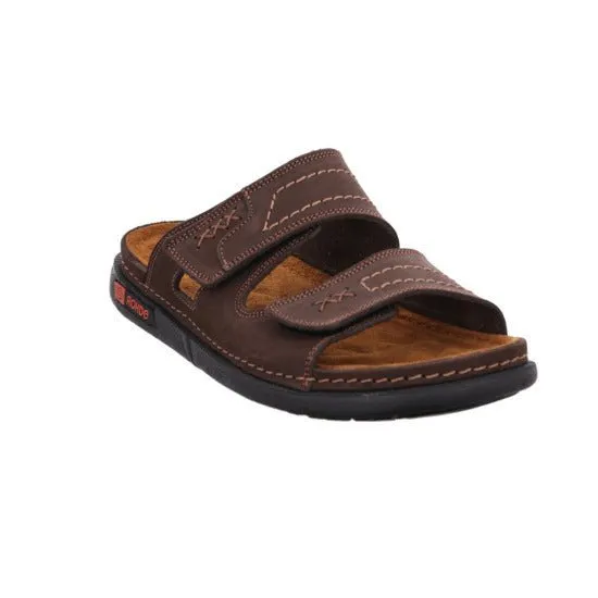 'Cento' men's strap slide sandal - Brown