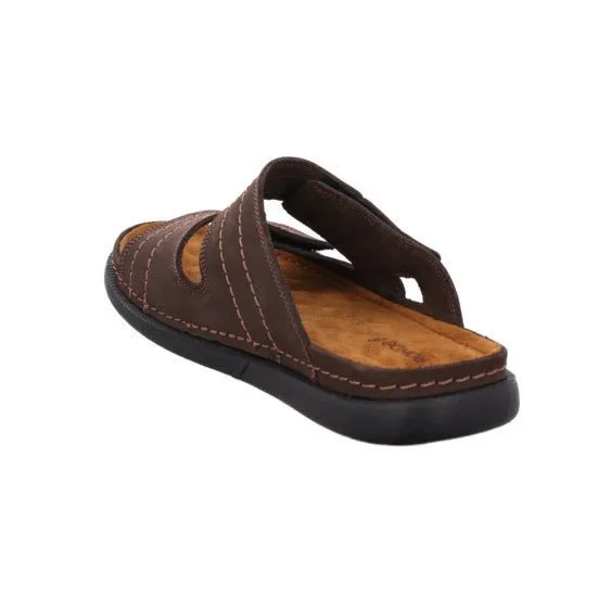 'Cento' men's strap slide sandal - Brown