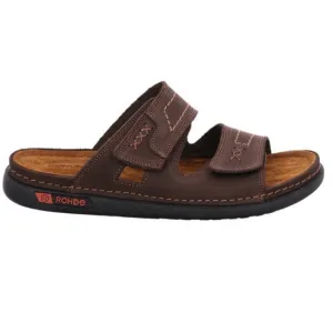 'Cento' men's strap slide sandal - Brown