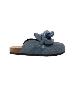 Chain Loafer Denim Mules