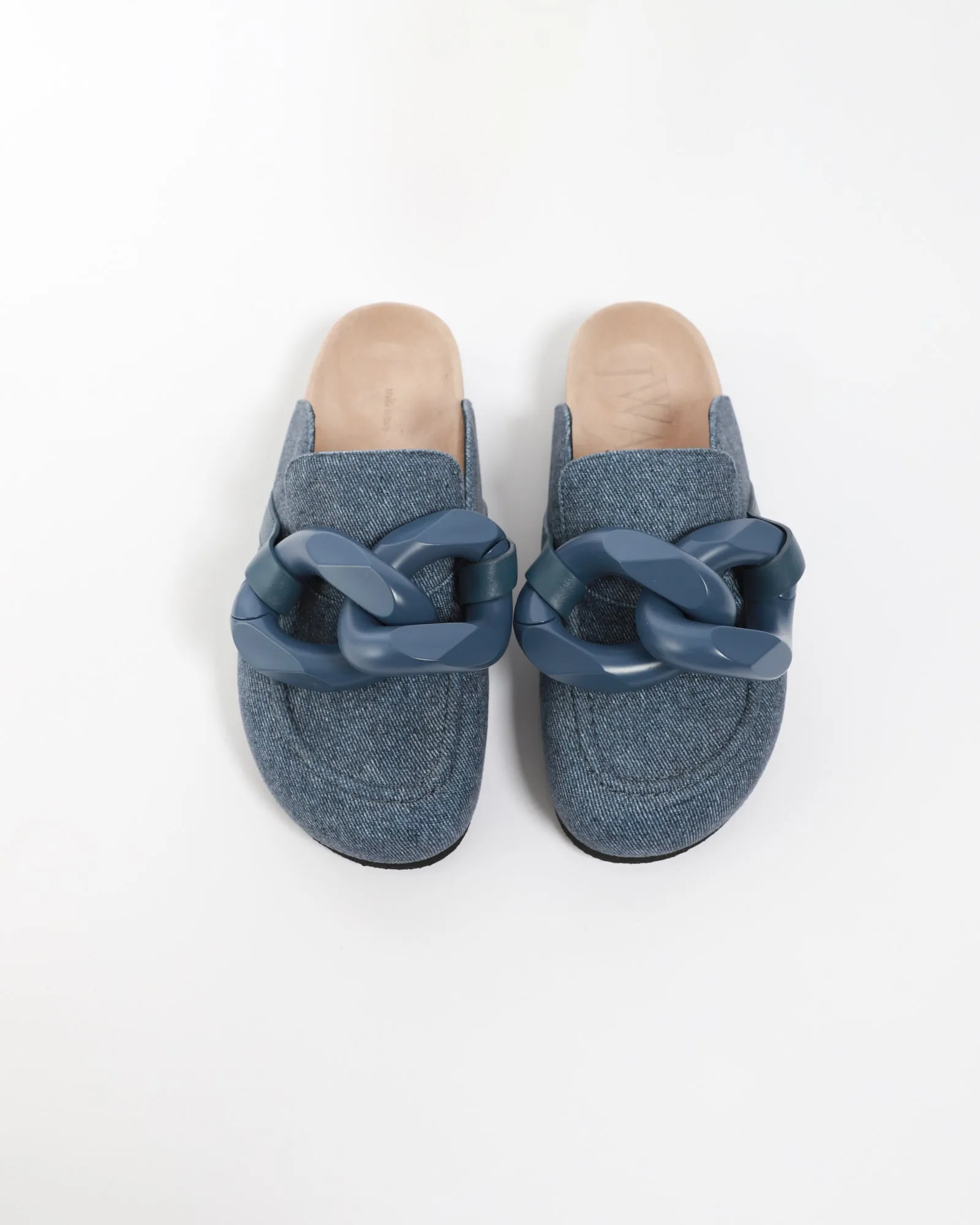 Chain Loafer Denim Mules