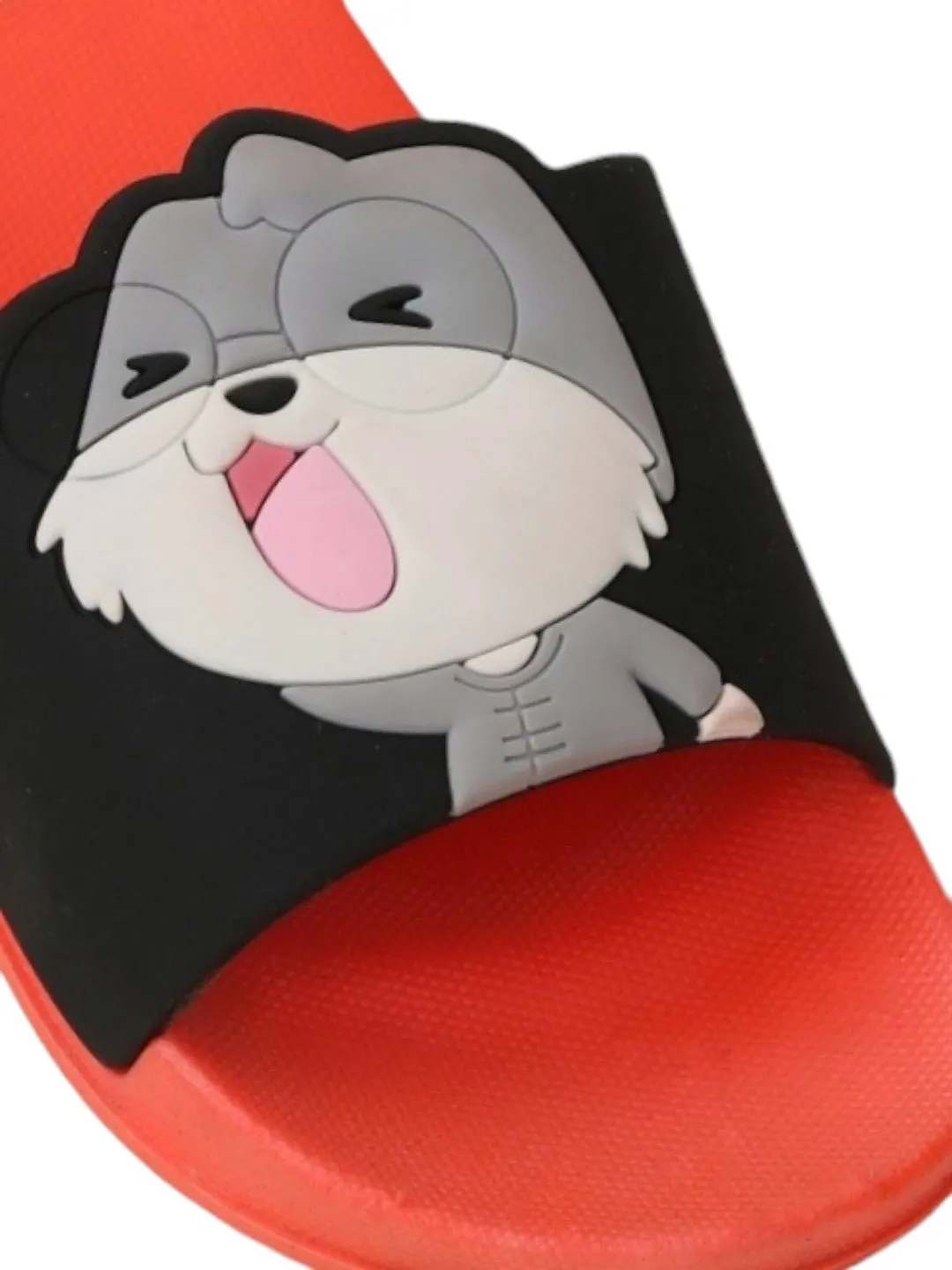 Cherry Red Squirrel-Themed Rubber Sliders for Girls