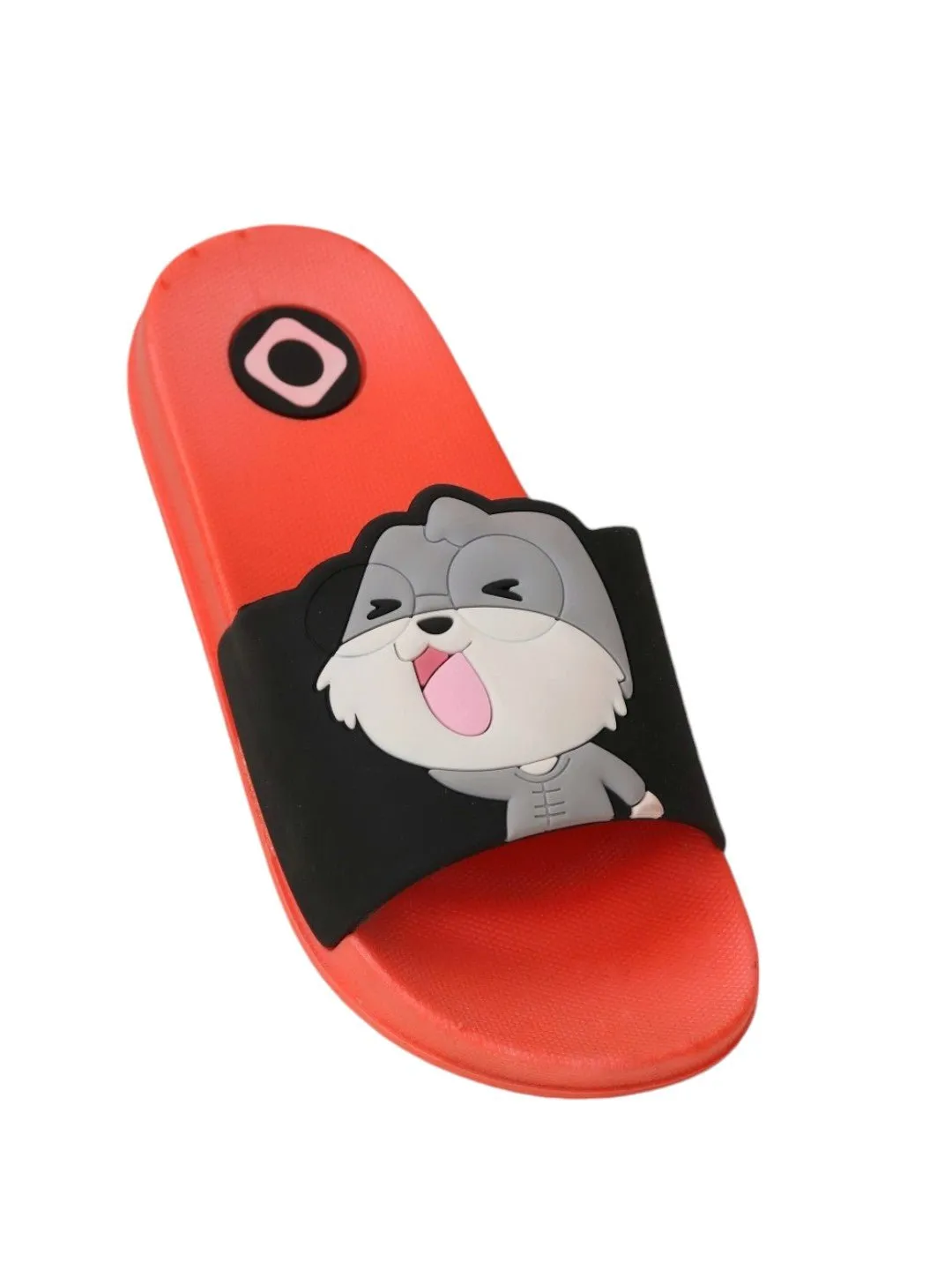 Cherry Red Squirrel-Themed Rubber Sliders for Girls