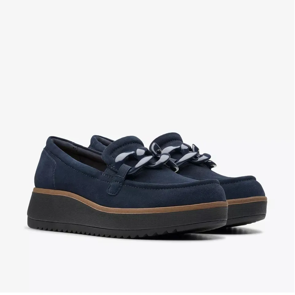Clarks Women's Zylah May Navy Suede 26180112