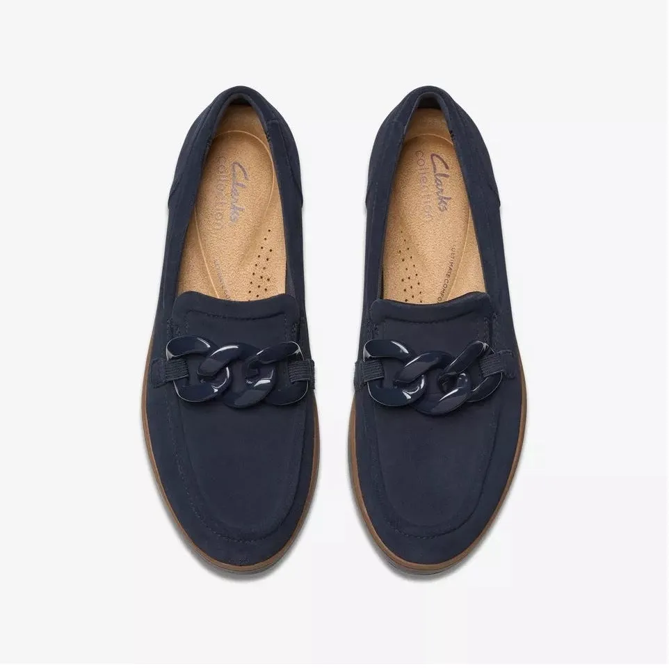 Clarks Women's Zylah May Navy Suede 26180112
