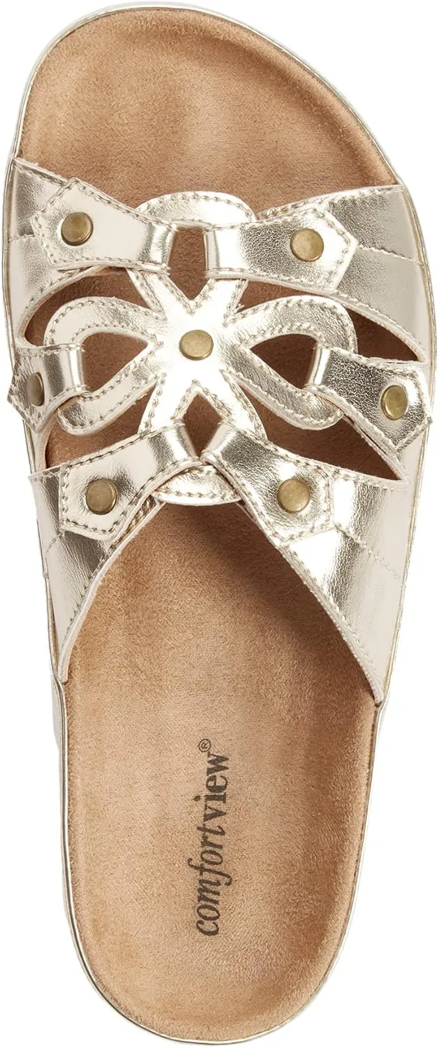 Comfortview Women's The Summer Slip On Footbed Sandal (Wide Widths Available)