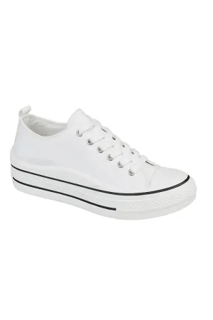Contrast Lace Up Canvas Trainer