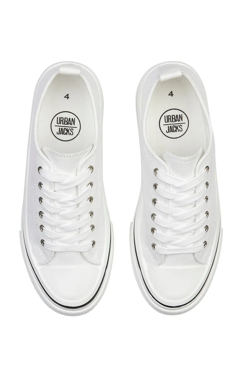 Contrast Lace Up Canvas Trainer