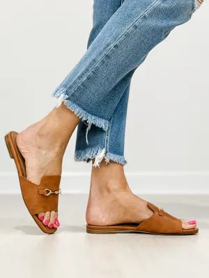 Corkys Bit Of A Breeze Slide Sandals in Cognac