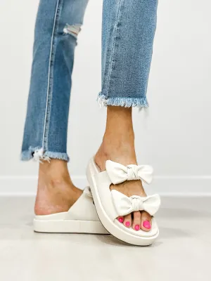 Corkys Lil Bit Knotty Double Bow Strap Sandals in Ivory
