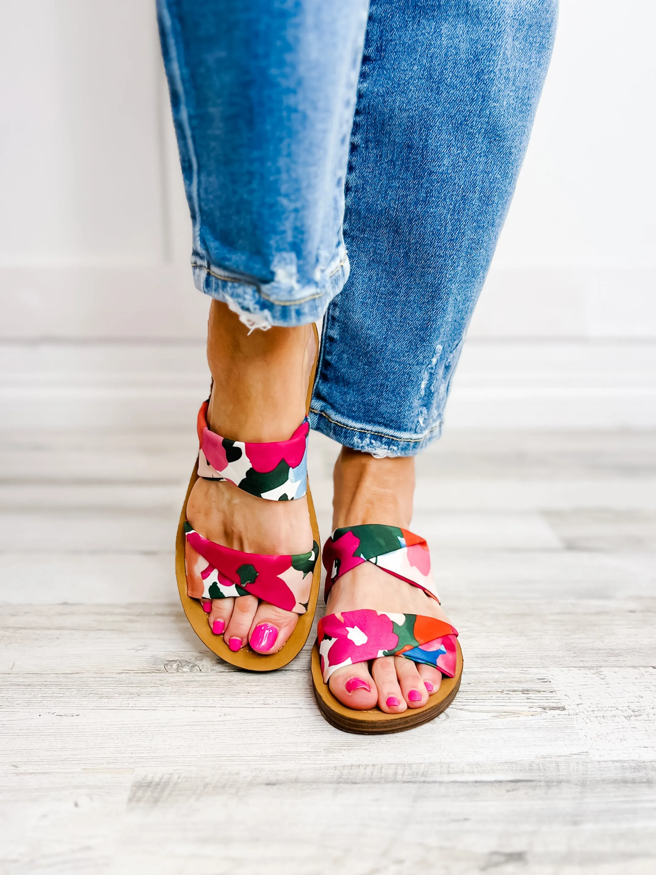 Corkys With A Twist Slip-On Sandals in Flowers