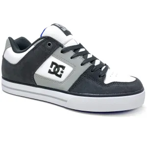 DC SHOES PURE GREY WHITE & BLUE TRAINERS (UK 8 EUR 42)