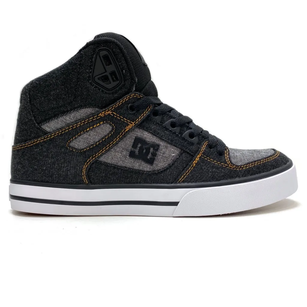 DC SHOES PURE HIGH TOP WC BLACK DENIM ARMOR BLACK TRAINERS