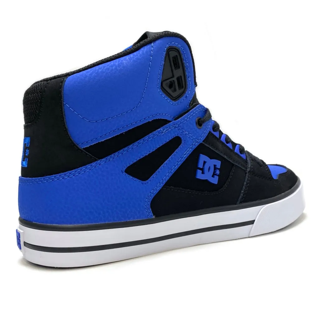 DC SHOES PURE HIGH TOP WC BLACK ROYAL BLUE TRAINERS (UK 8)
