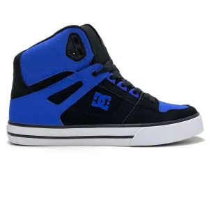 DC SHOES PURE HIGH TOP WC BLACK ROYAL BLUE TRAINERS (UK 8)
