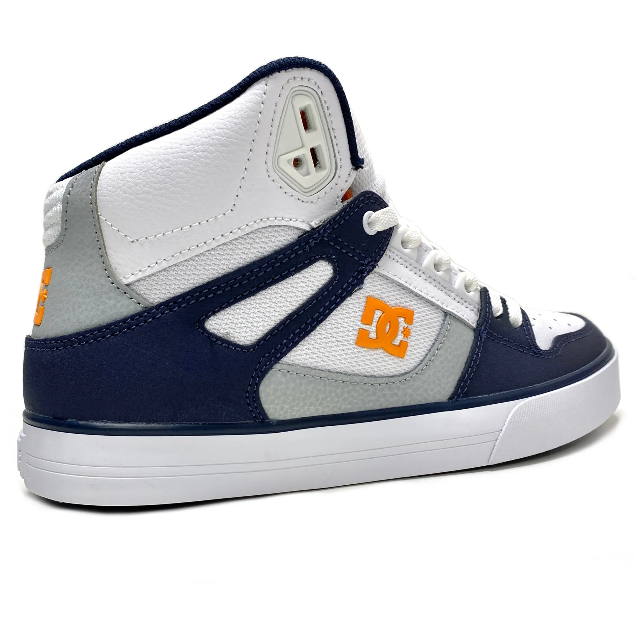 DC SHOES PURE HIGH TOP WC WHITE GREY ORANGE TRAINERS