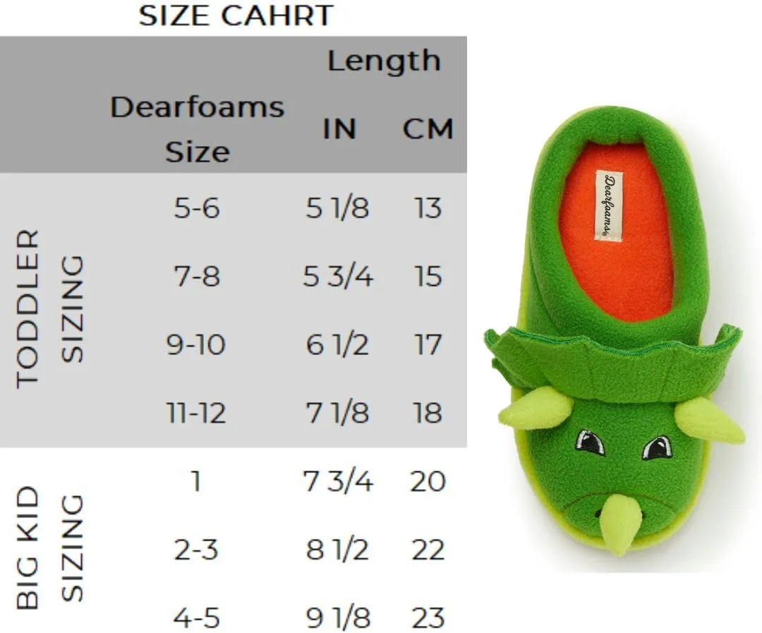 Dearfoams Toddler & Kids' Cute Shark, Cow, Unicorn, Dog, Dinosaur and Animal Critter Slippers