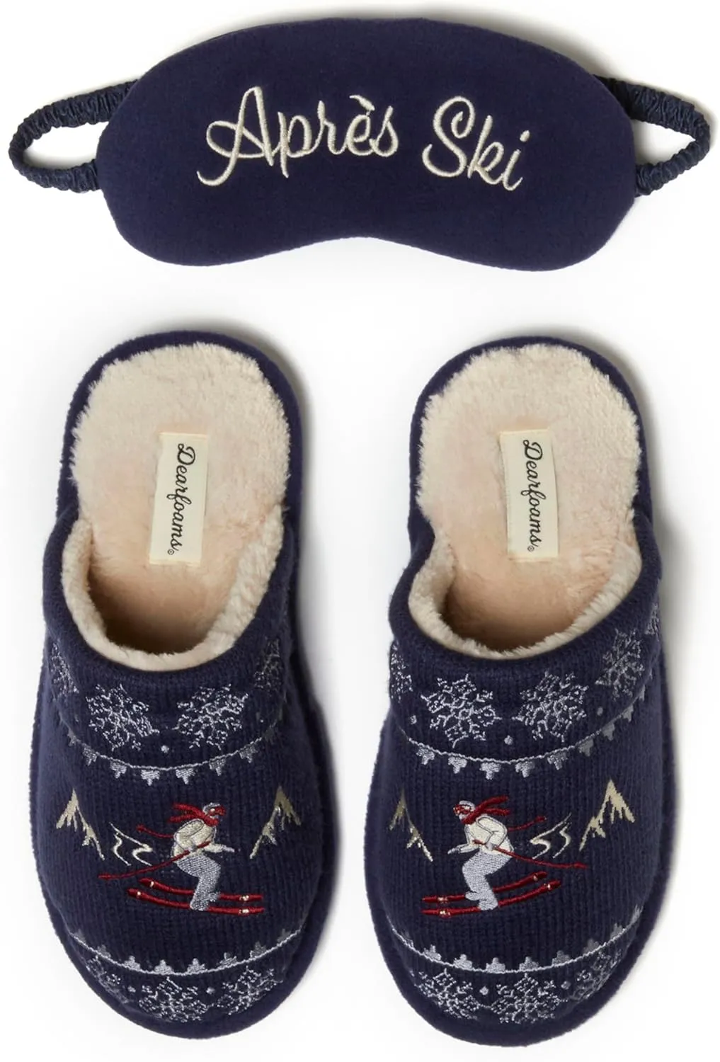 Dearfoams Women's Novelty Scuff with Eye Mask Slipper