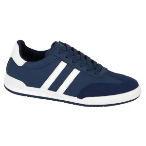 DEK Kite Men's Twin Stripe Retro Lace Up Trainer Navy
