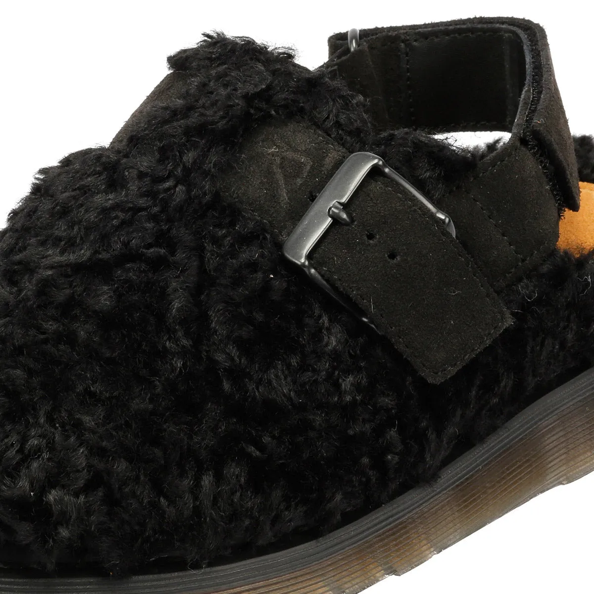 Dr. Martens Jorge II Borg Suede Black Sandals