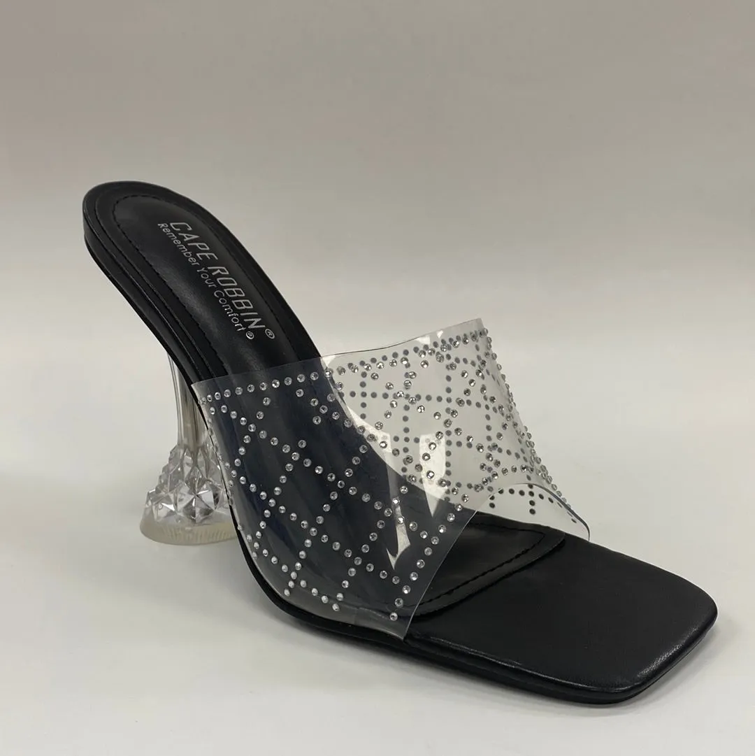Eli Cape Robin clear heel sandal