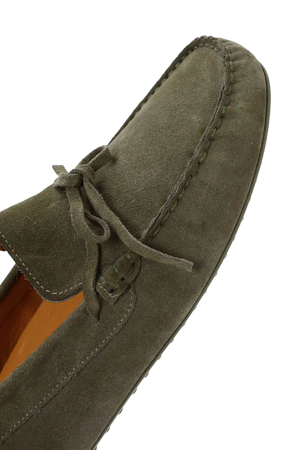 Erkek Haki Süet Deri Casual Loafer