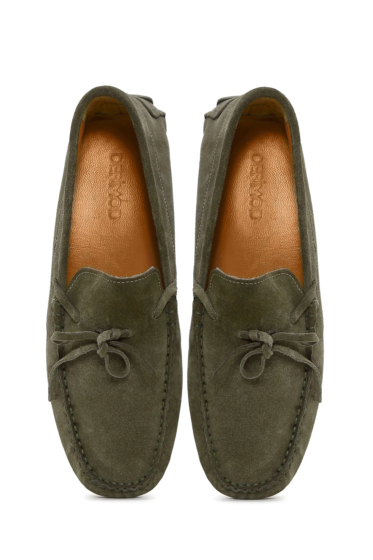 Erkek Haki Süet Deri Casual Loafer