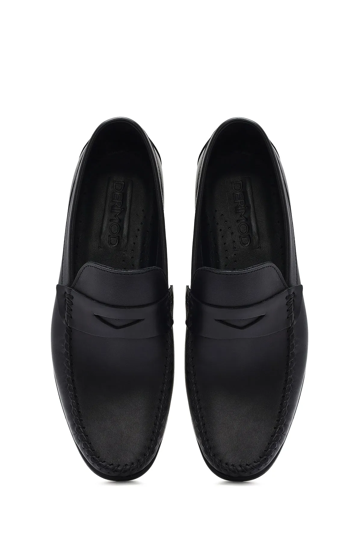 Erkek Siyah Deri Casual Loafer