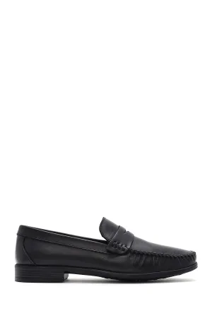Erkek Siyah Deri Casual Loafer