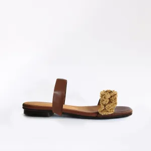 Espresso Flat Swap Sandal Sand Boho with Cushion