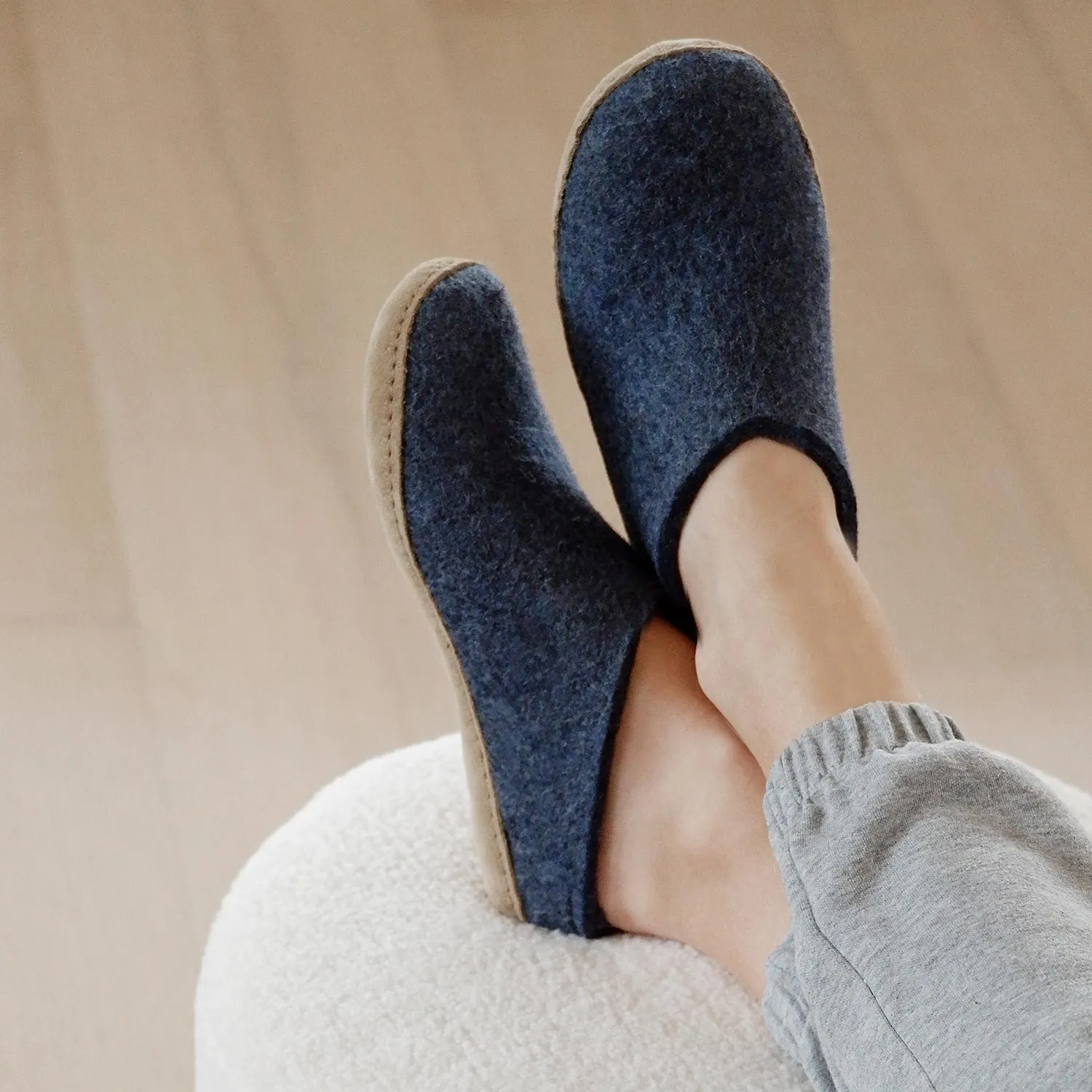 Felt Mule - Denim