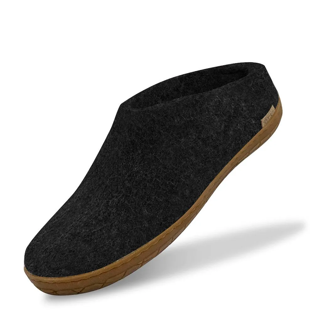 Felt Rubber Sole Mule - Charcoal