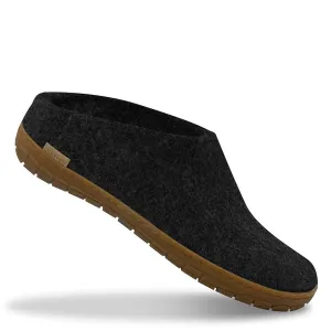 Felt Rubber Sole Mule - Charcoal