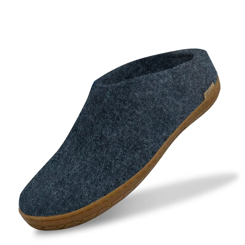 Felt Rubber Sole Mule - Denim