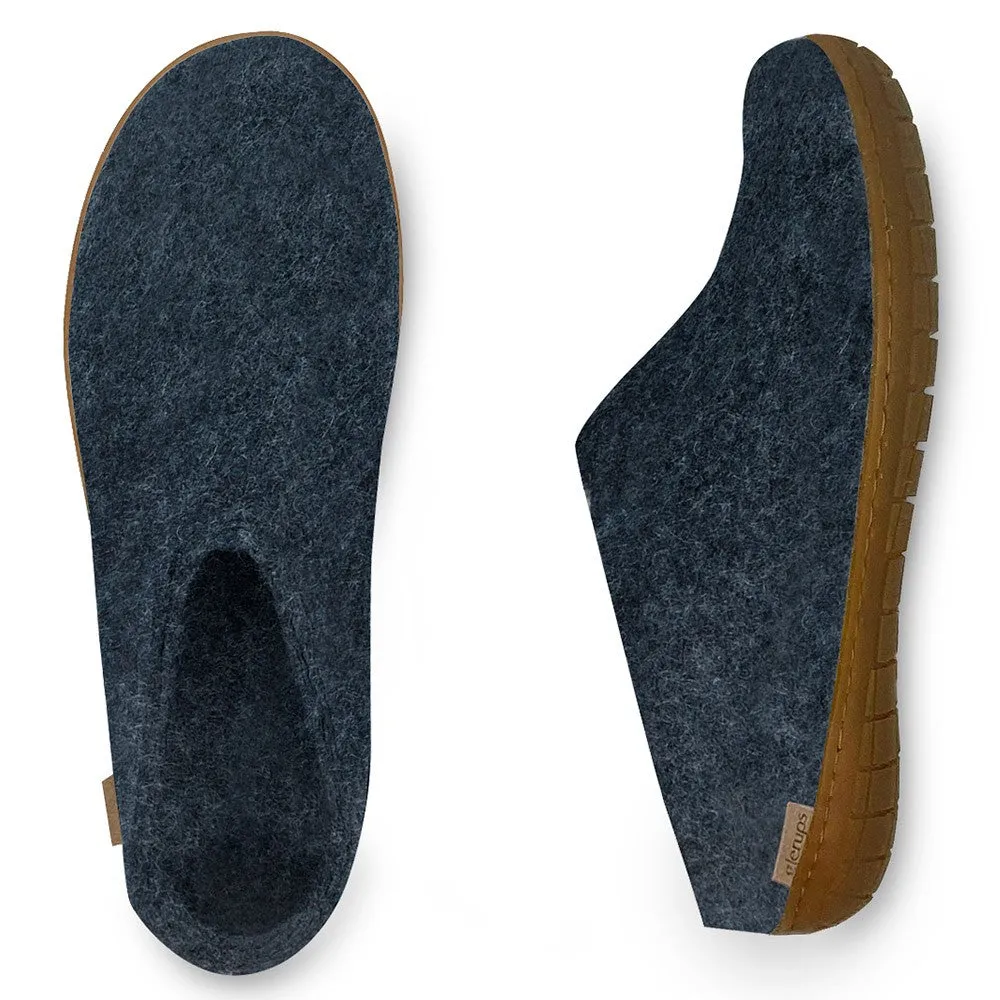Felt Rubber Sole Mule - Denim