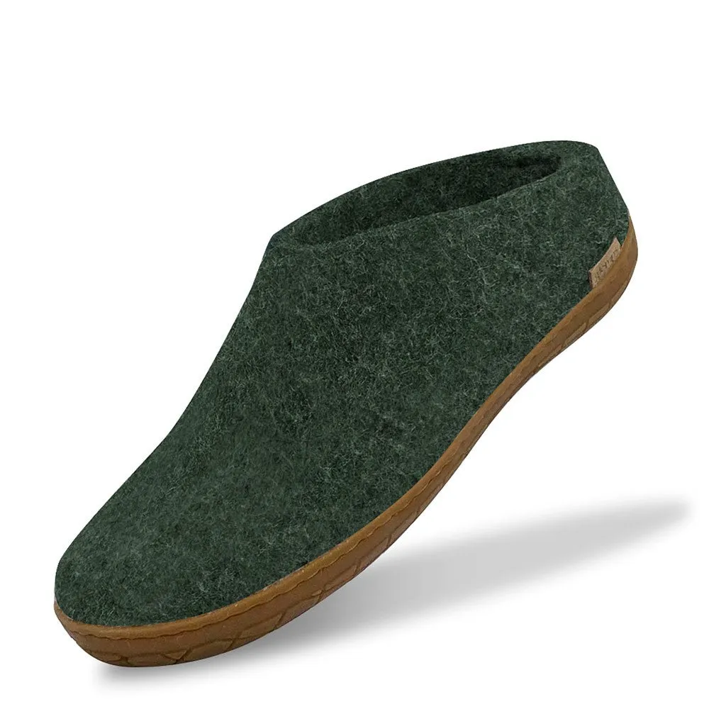 Felt Rubber Sole Mule - Forest