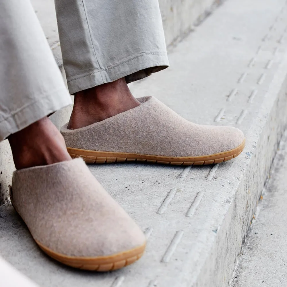 Felt Rubber Sole Mule - Sand