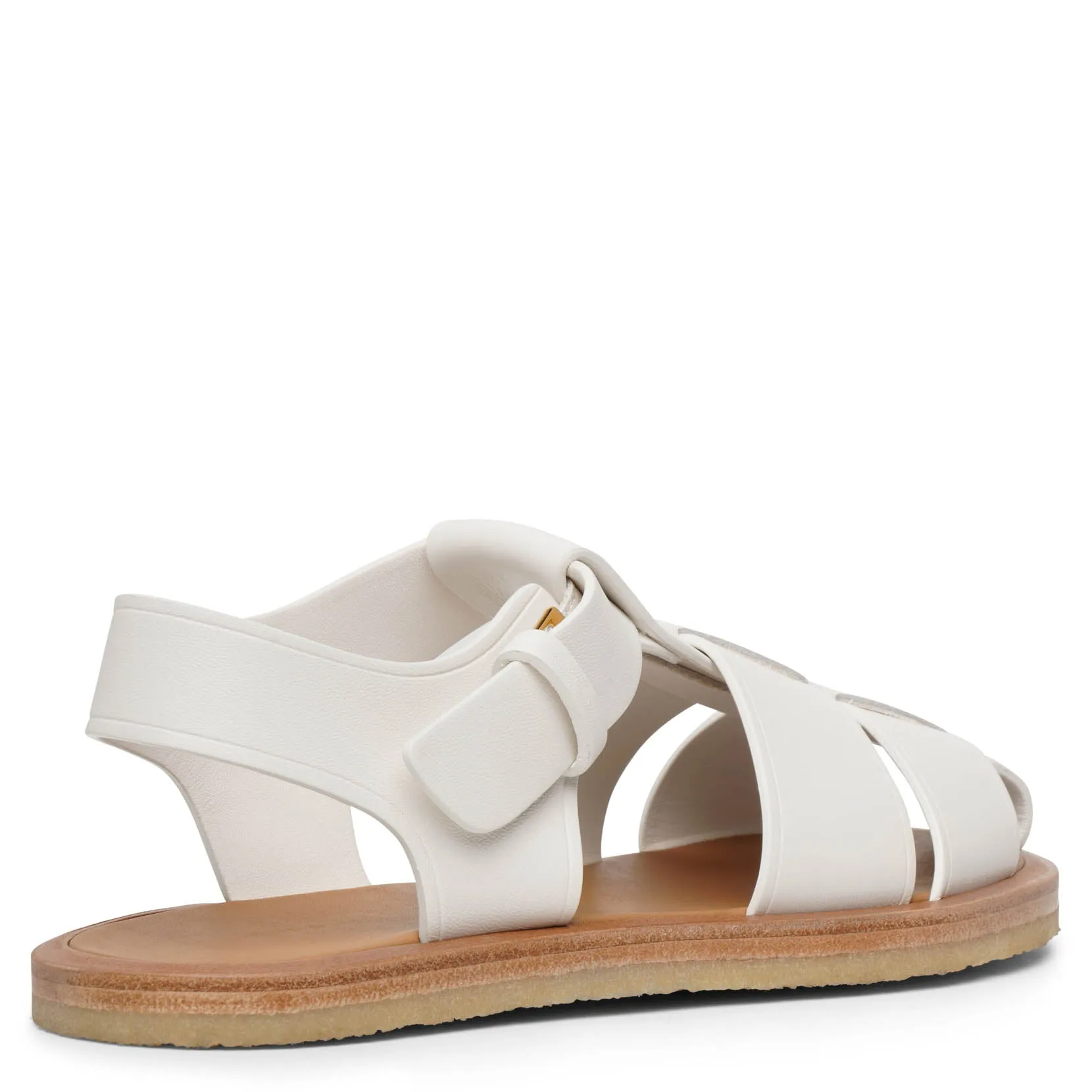 Fisherman ivory crepe sandals