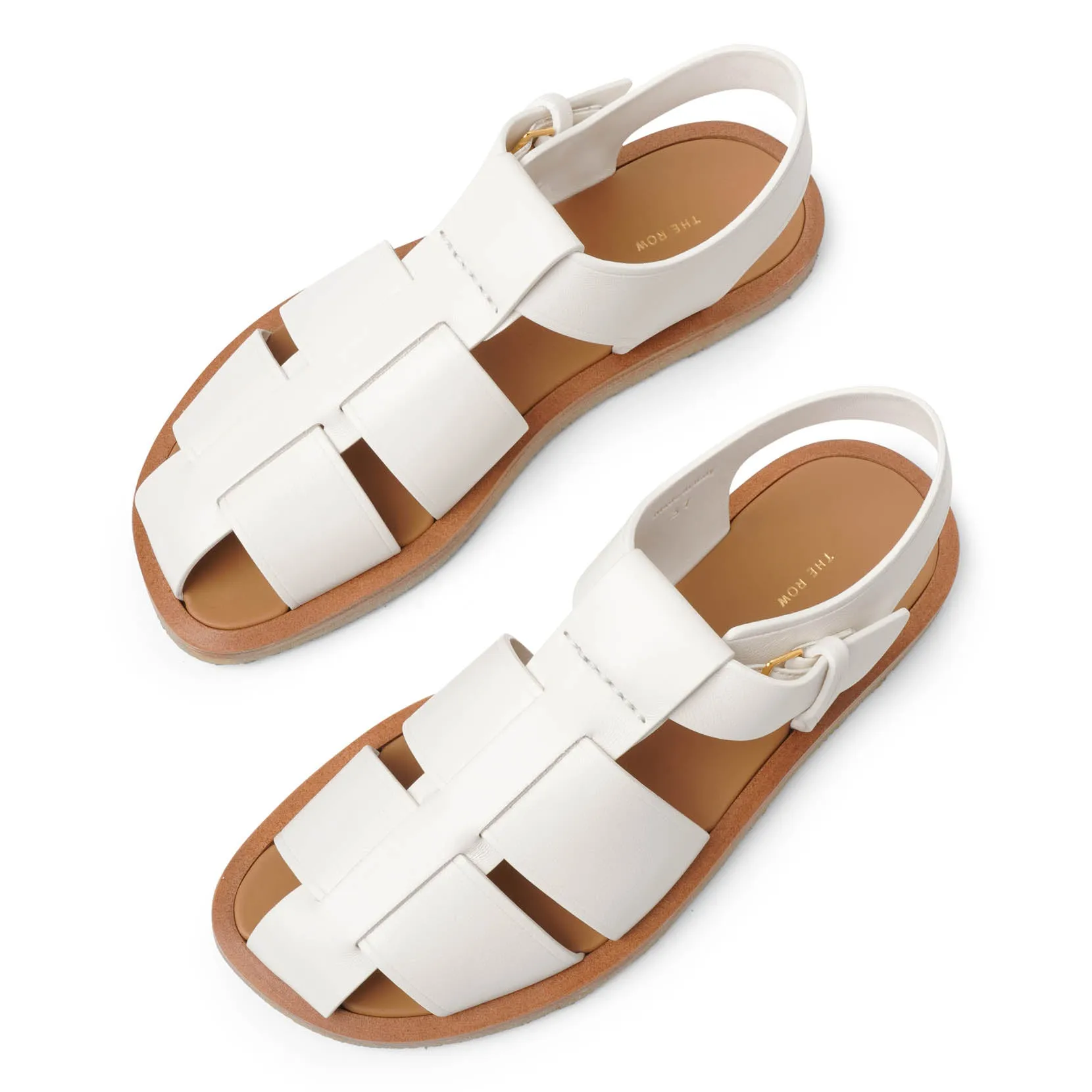 Fisherman ivory crepe sandals