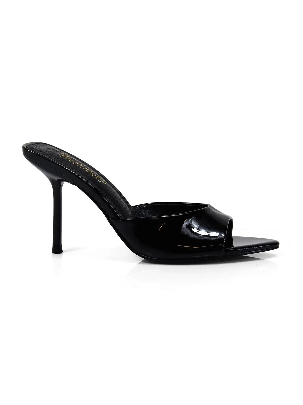 FOH-SHANYA All black Patent Leather Vamp Band
