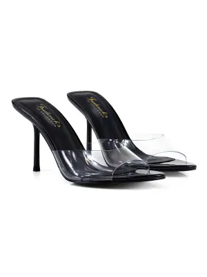 FOH-SHANYA Clear/Black Patent Leather Toe