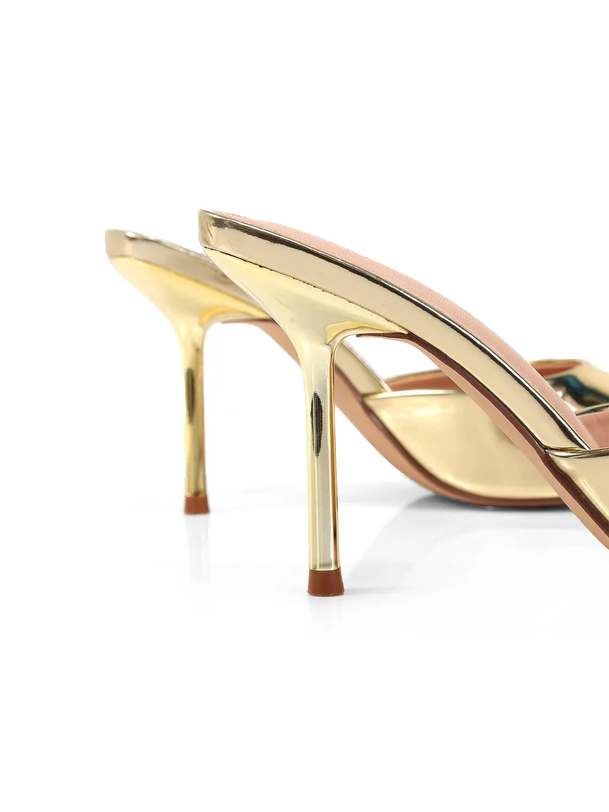 FOH-SHANYA Gold Faux Leather Toe and base