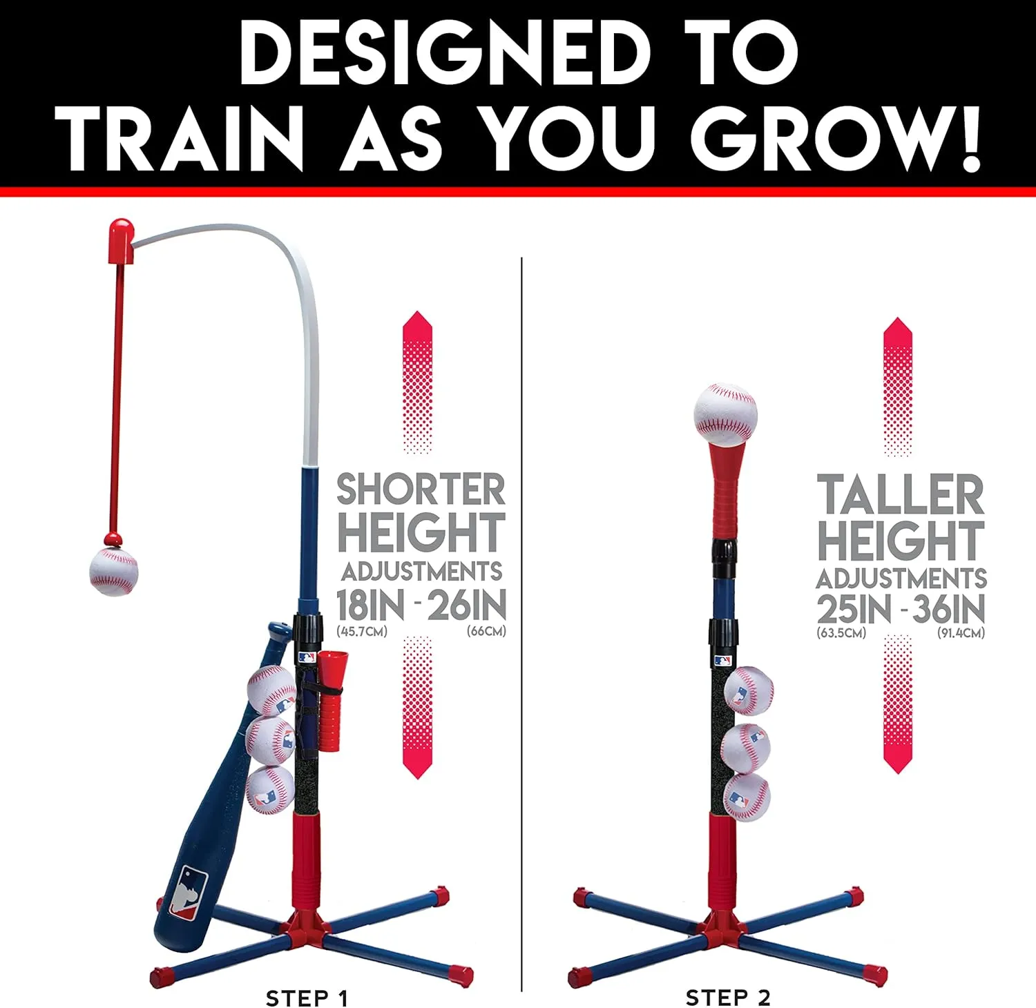 Franklin Sports Grow-with-Me Kids Baseball Batting Tee   Stand Set for Youth   Toddlers - Youth Baseball, Softball   Teeball Hitting Tee Set for Boys   Girls