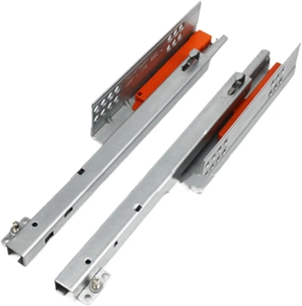 Full Extension Ball Bearing Drawer Glide 1pair Rebound Press Push to Open Under Mount Furniture Kitchen Bath Drawer Slide Rail Runner 2-fold Half Extention(18inches 450MM)