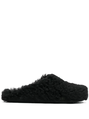 Fussbett Sabot Shearling Clog in Black